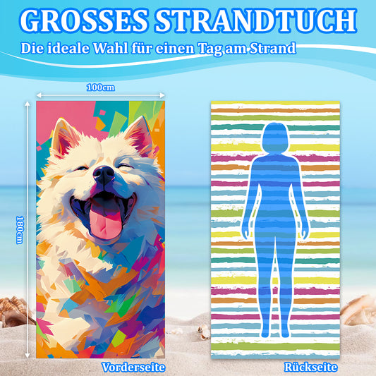 Microfibre Beach Towel - 180*100 cm Sand Free & Lightweight Beach Towels for Adults with Storage Bag(Dog)