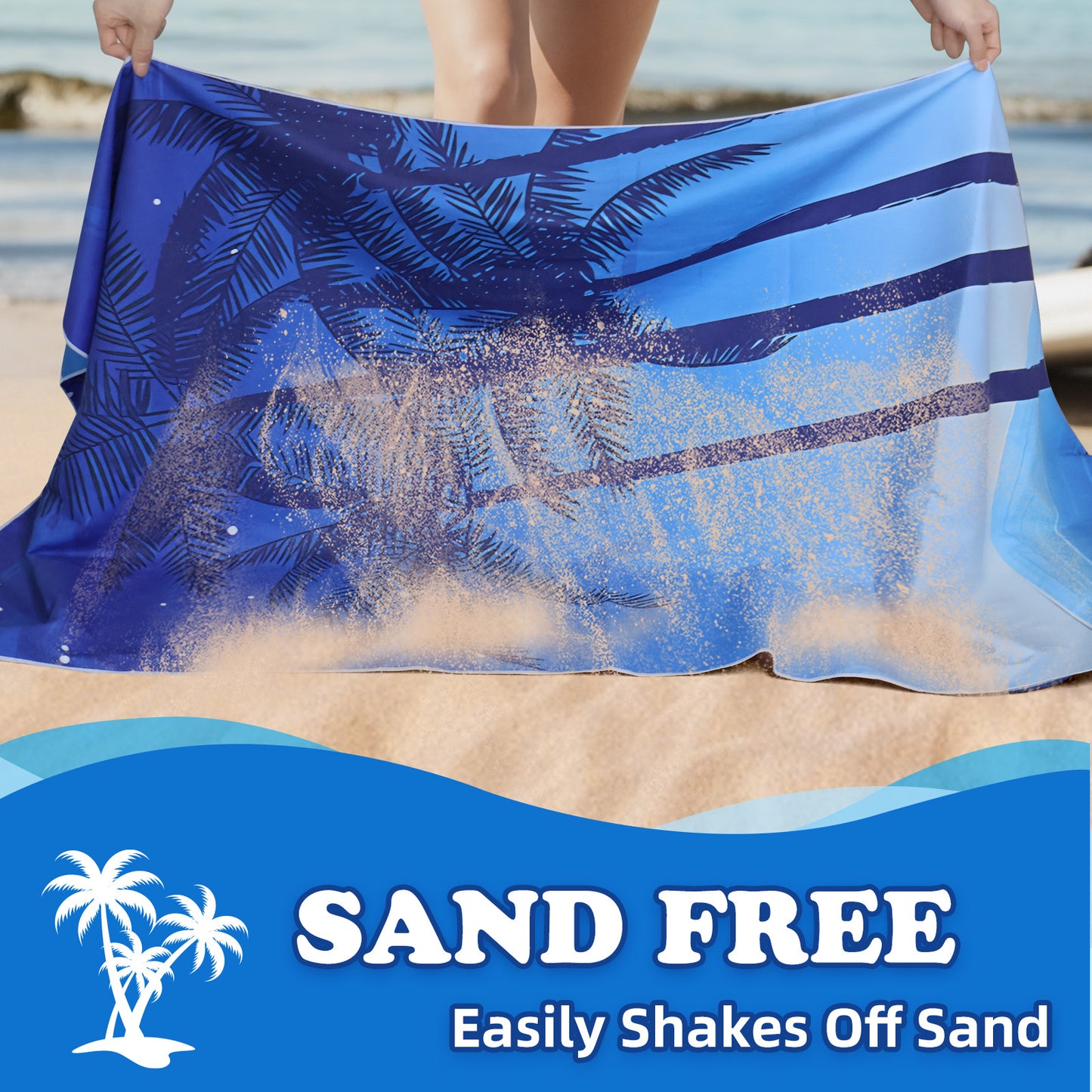 Microfibre Beach Towel - 2 Pack 180*80 cm Sand Free & Lightweight Beach Towels for Adults with 2 Storage Bags(Night Sky and Starfish)