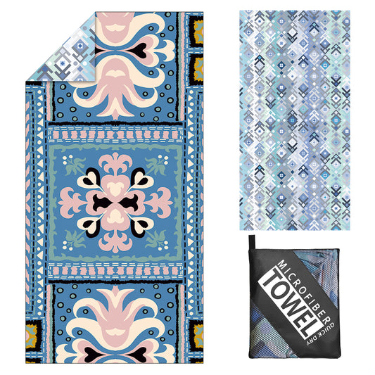 Microfibre Beach Towel - 180*100 cm Sand Free & Lightweight Beach Towels for Adults with Storage Bag(Bohemian)
