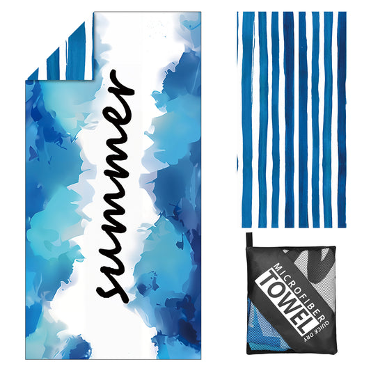 Microfibre Beach Towel - 180*100 cm Sand Free & Lightweight Beach Towels for Adults with Storage Bag(Summer)