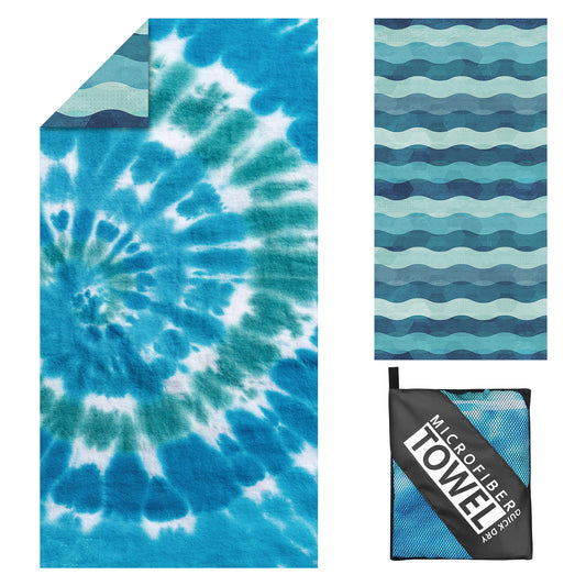 Microfibre Beach Towel - 180*100 cm Sand Free & Lightweight Beach Towels for Adults with Storage Bag(Eddy)