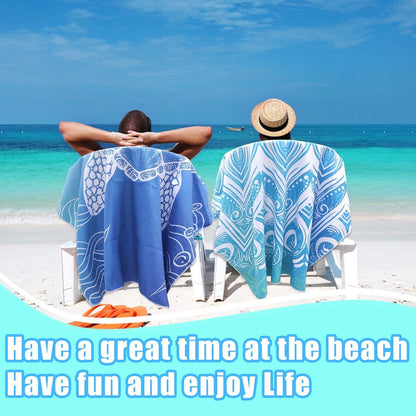 Beach Towels Oversized - 2 Pack 71"x 39" 250GSM Microfiber Beach Towels for Adults （Double Turtle）