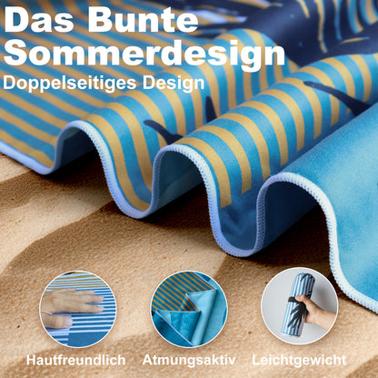 Large Beach Towel, 180 x 100 cm, Double-Sided Beach Towel Lightweight Microfibre Towels(Coconut Tree)