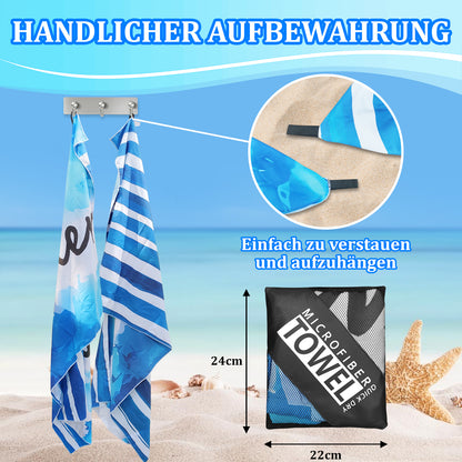 Microfibre Beach Towel - 180*100 cm Sand Free & Lightweight Beach Towels for Adults with Storage Bag(Summer)