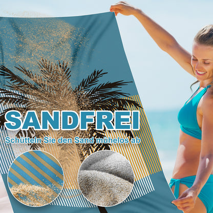 Large Beach Towel, 180 x 100 cm, Double-Sided Beach Towel Lightweight Microfibre Towels(Coconut Tree)