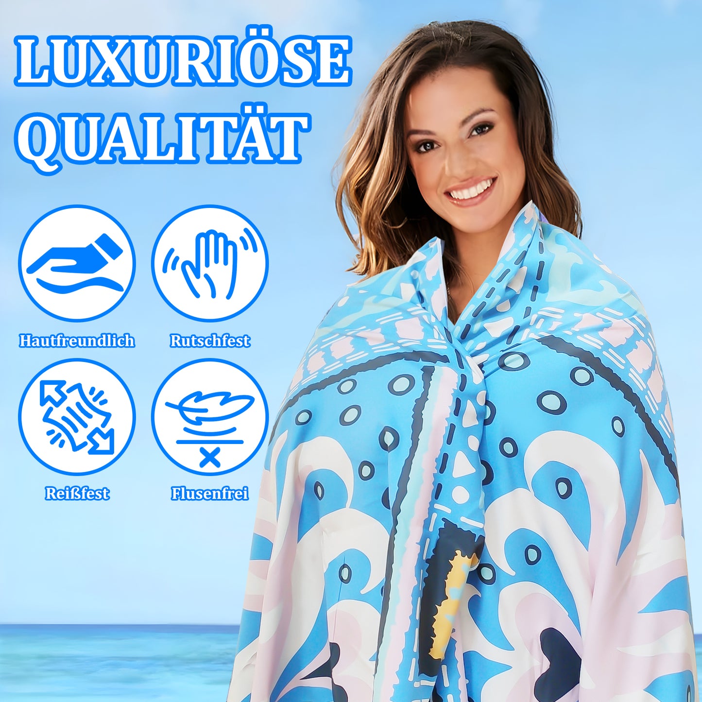 Microfibre Beach Towel - 180*100 cm Sand Free & Lightweight Beach Towels for Adults with Storage Bag(Bohemian)