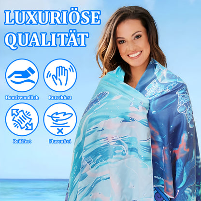 Microfibre Beach Towel - 180*100 cm Sand Free & Lightweight Beach Towels for Adults with Storage Bag(Turtles)