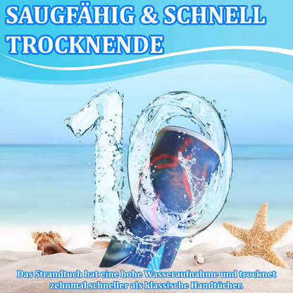 Microfibre Beach Towel - 180*100 cm Sand Free & Lightweight Beach Towels for Adults with Storage Bag(Turtles)