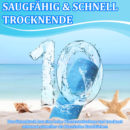 Microfibre Beach Towel - 180*100 cm Sand Free & Lightweight Beach Towels for Adults with Storage Bag(Eddy)