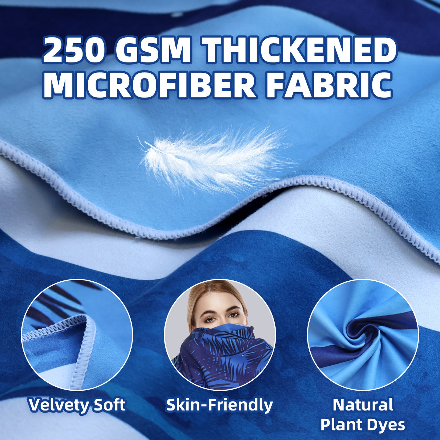 Microfibre Beach Towel - 2 Pack  180*80 cm Sand Free & Lightweight Beach Towels for Adults with 2 Storage Bags(Night Sky and Starfish)