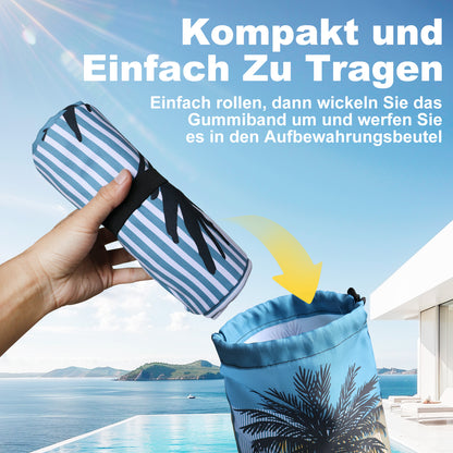 Large Beach Towel, 180 x 100 cm, Double-Sided Beach Towel Lightweight Microfibre Towels(Coconut Tree)