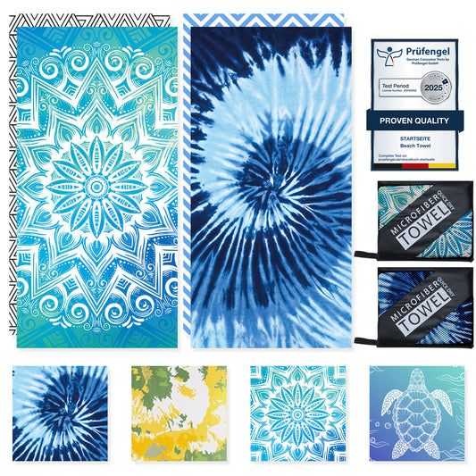 Beach Towels Oversized - 2 Pack 71"x 39" 250GSM Microfiber Beach Towels for Adults  (Two Flowers)