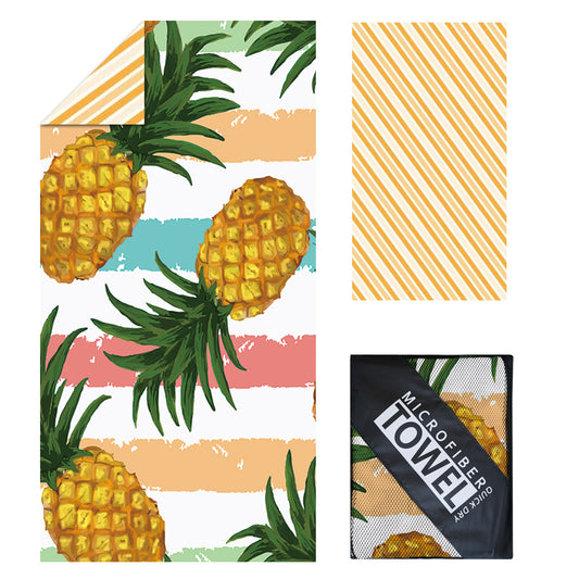 Microfibre Beach Towel - 180*100 cm Sand Free & Lightweight Beach Towels for Adults with Storage Bag(Pineapples)