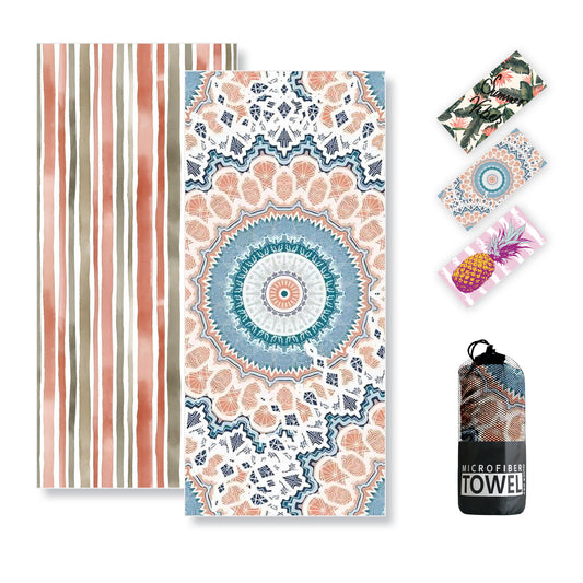 Beach Towels Oversized - 78'' X 35''(200 x 90 cm)  250 GSM Microfiber Beach Towels for Adults (Kaleidoscope)